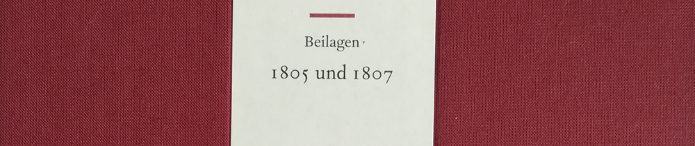 Ferdinand Beneke: Die Tagebücher. II/5: Beilagen 1806 und 1807