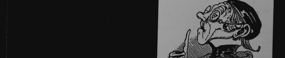 Auf schwarzem Hintergrund, der die ganze linke Seite einnimmt, in einem weißen Viereck die Zeichnung eines alten Mannes mit Brille, Käppchen und erhobenem Zeigefinger. (Das ist der Lehrer Lämpel aus Wilhem Buschs "Max und Moritz" - hier als Beispiel eines Pedanten verwendet.) Man sieht im Ausschnitt aus dem Buchcover nur den Kopf der Figur.